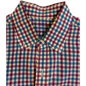 J. CREW Men's Gingham Plaid Button Down Shirt SMALL Slim Fit Long Sleeve